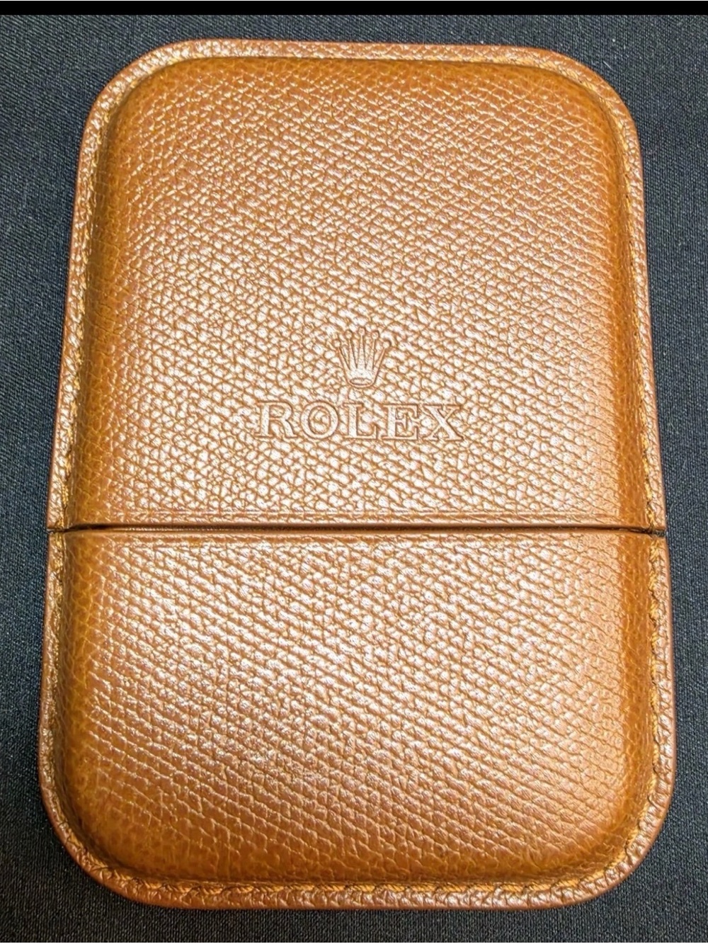 Rolex Metallic Gold Textured Leather Case